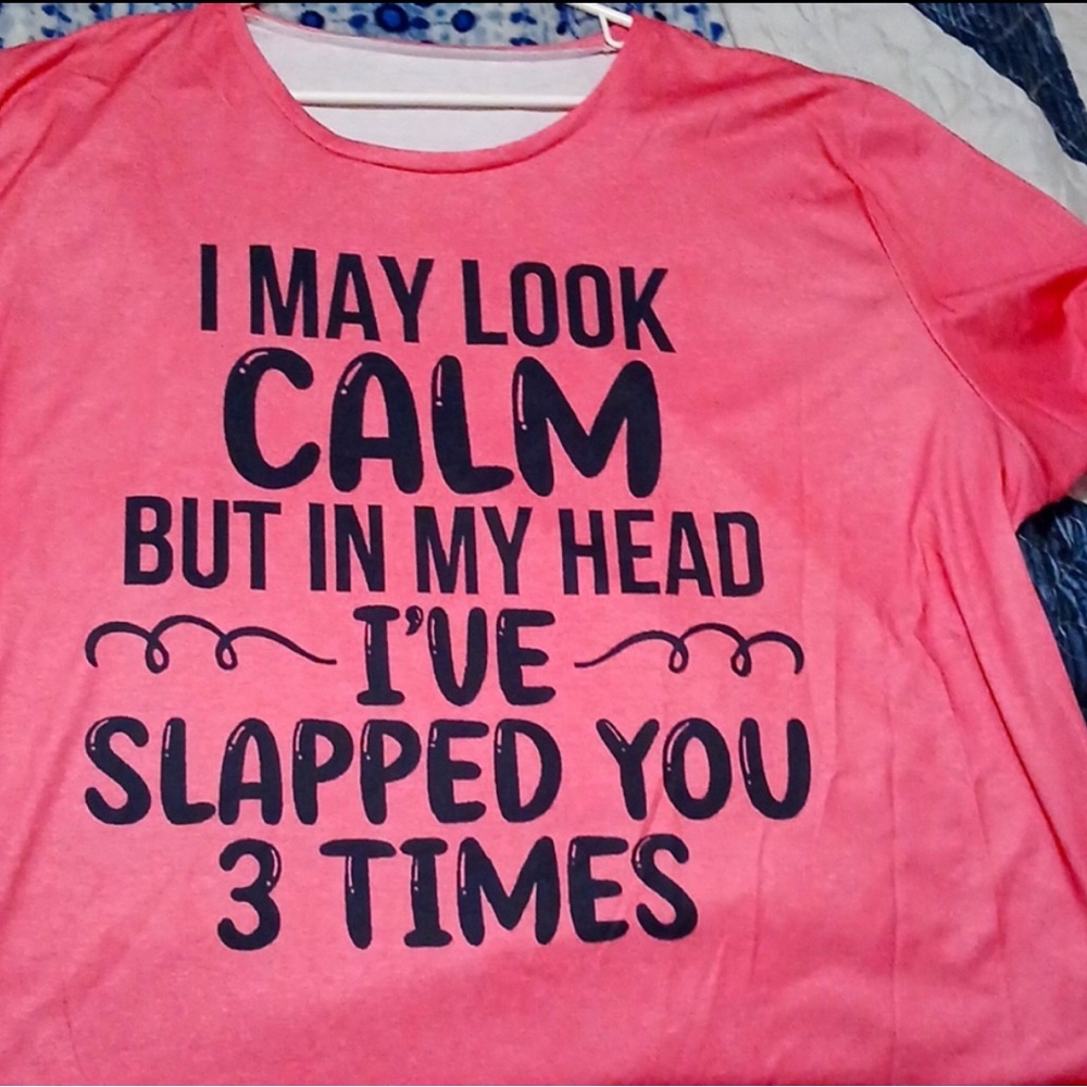 Women's Pink Graphic Tee (I slapped you three times) plus size 3X 🆕